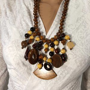 Bohemian Vintage Wooden Necklace